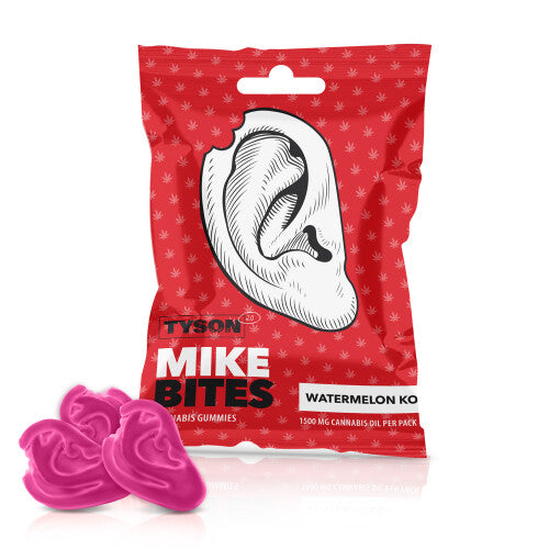 Tyson 2.0 Mike's Bites Watermelon KO Cannabis Gummies Juicy refreshment