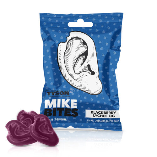 Tyson 2.0 Mike's Bites Blackberry Lychee OG Cannabis Gummies Juicy fusion